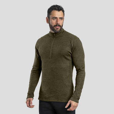 mens active baselayer half zip color green