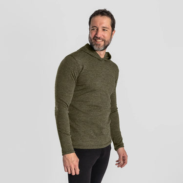 mens active pullover hoodie midweight color green