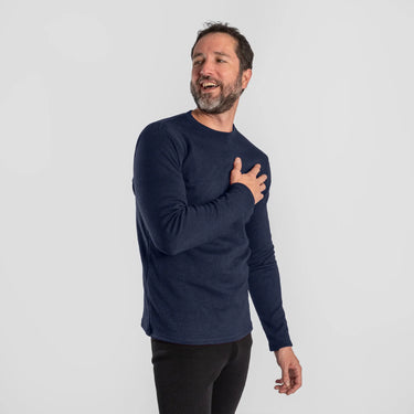 mens all natural sweater midweight color navy blue