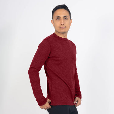 mens alpaca sweater classic lightweight color maroon
