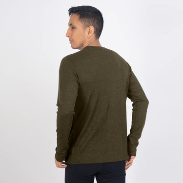 mens alpaca sweater crew lightweight color green
