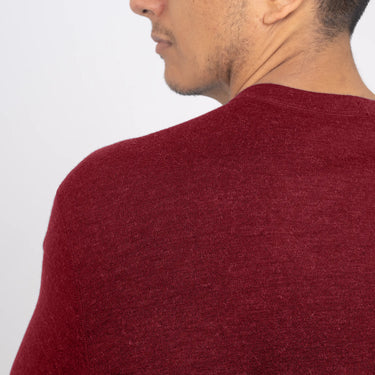 mens alpaca sweater lightweight color maroon
