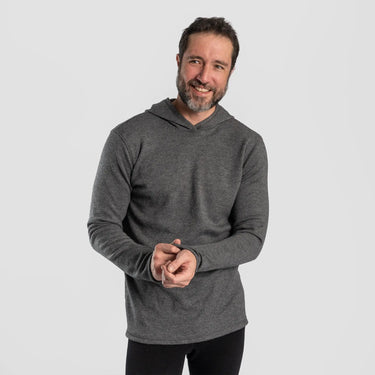 mens breathable pullover hoodie midweight color gray