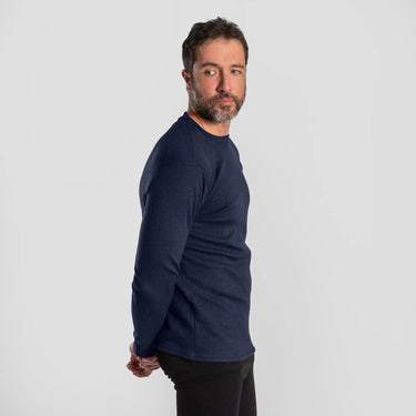 mens eco friendly sweater midweight color navy blue