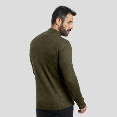 mens outdoor baselayer half zip color green