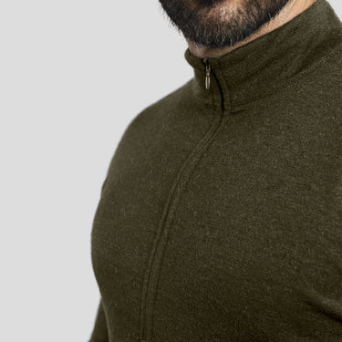 mens performance baselayer half zip color green