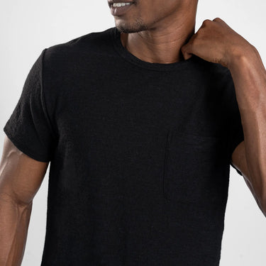 mens temperature regulate crew pocket color black