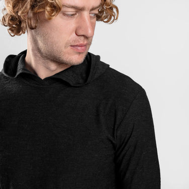 mens wind protection sun hoodie color black