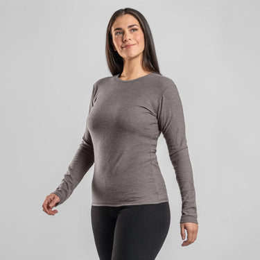 womens natural fiber long sleeve shirt color natural gray