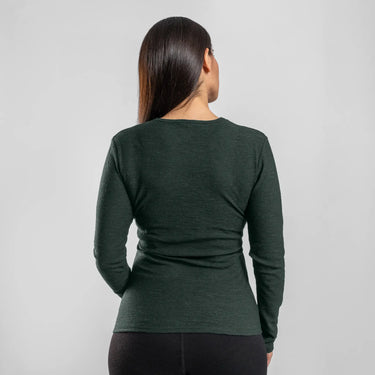womens organic long sleeve shirt color dark teal