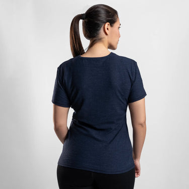 womens organic running tshirt ultralight color navy blue