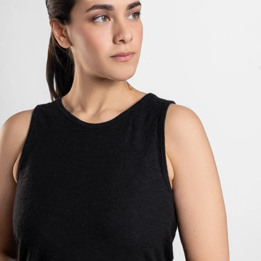 womens sustainable clothing running tank top ultralight color black